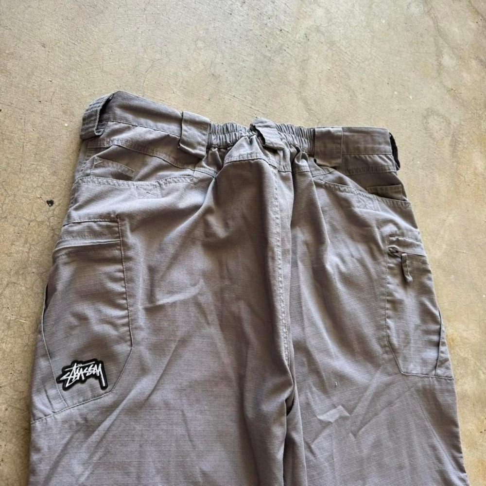 Baggy Tactical Stussy Style Gray Cargo Shorts Long Jorts Vintage Y2K Surf 40